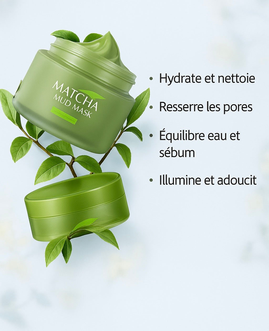 Masque à l'argile et au matcha